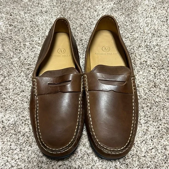 Austen Heller Clinton Brown Leather Penny Driver Loafer page_1_social_preview.jpg main image 3
